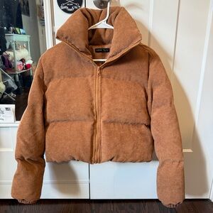 Brown Corduroy Puffer Jacket